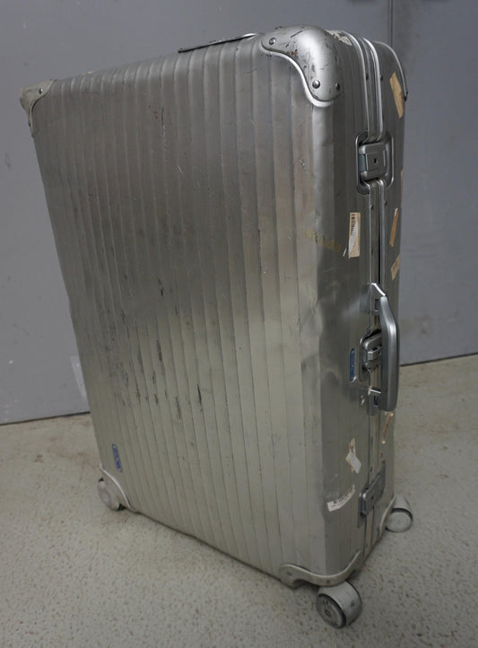 Vintage Rimowa suitcase travel suitcase aluminum suitcase cabin suitcase flight case XL with 4 wheels (0325-048)